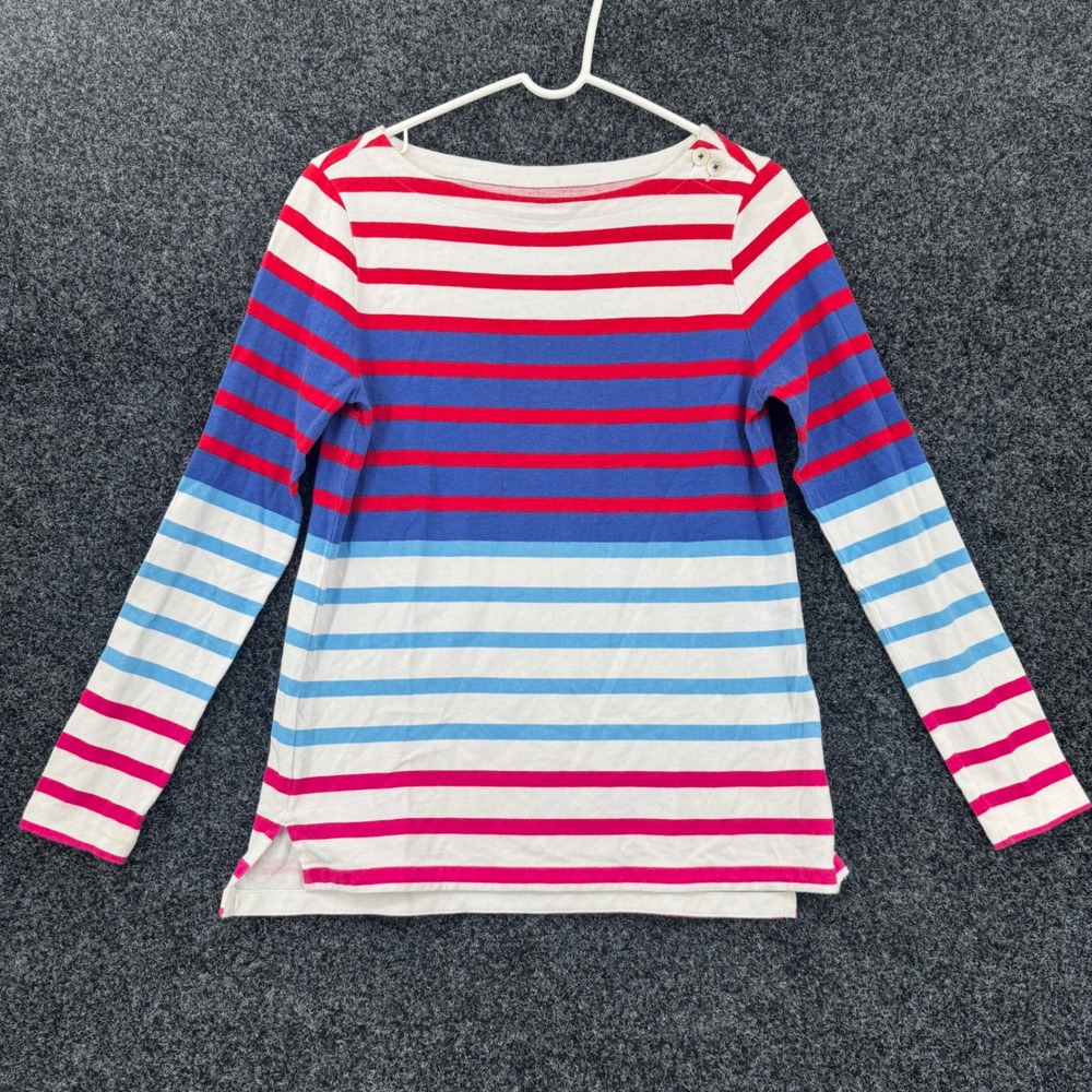 Vineyard Vines Womens XS Striped Long Sleeve Boat Neck T-Shirt Multi-Color